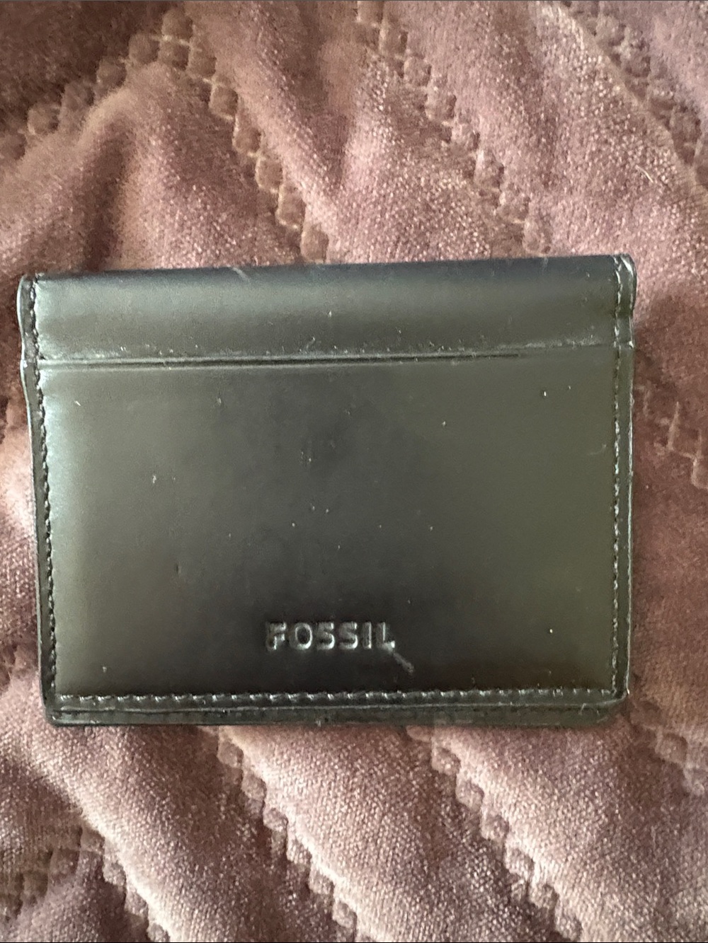 Fossil Black Leather Slim Card Holder